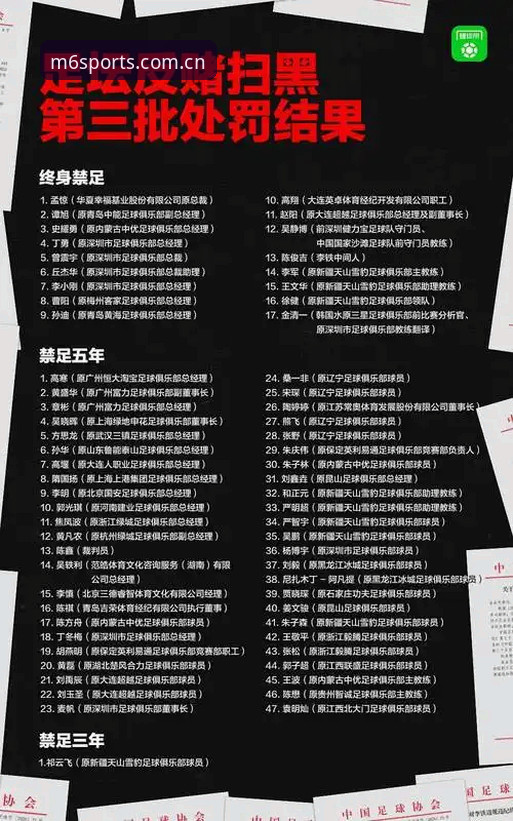 M6体育娱乐服务 M6体育平台禁足名单解读教程:深度分析足协第三批处罚事件
